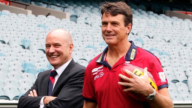 Peter Jackson with new Melbourne coach Paul Roos.