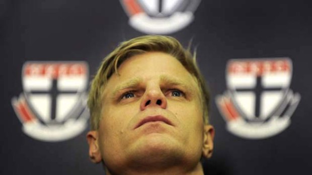 Nick Riewoldt yesterday: ''I can't understand why someone I don't know would want to denigrate me in this way.''