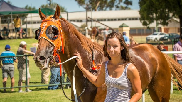 "A beautiful soul''. Canberra track work rider Riharna Thomson at a race meeting in Cowra in February, 2015.