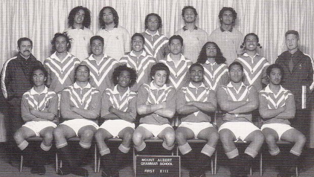 Early days: Main pic, Williams (front row, centre) and Matai (middle row, second from right) at Mount Albert Grammar.