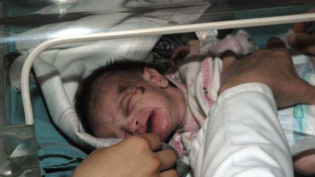 Azra Karaduman, a baby girl rescued from a building that collapsed during the earthquake.