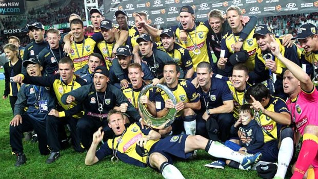 Champions: Central Coast Mariners celebrate.
