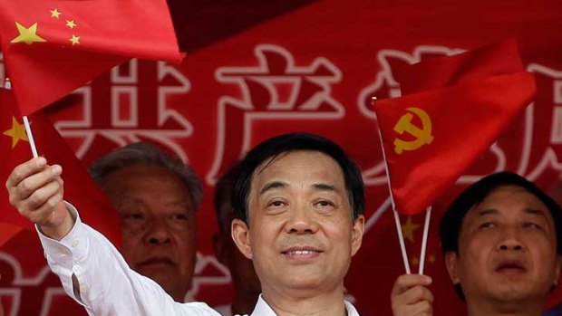 Seeing red ... Bo Xilai, sacked from hhis job.