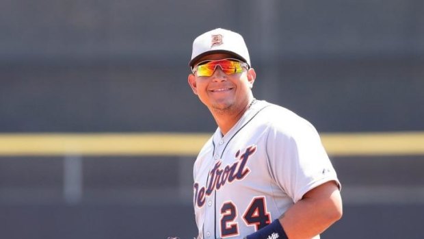 Laughing all the way to the bank: Detroit Tigers slugger Miguel Cabrera. 