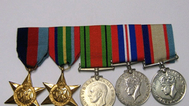 Stolen ... Captain J.B. Grelis' service medals.