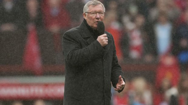 Sir Alex Ferguson: the outgoing manager urged Manchester United fans to back new boss David Moyes.