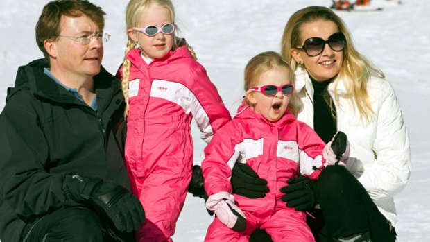 Dutch Prince Johan Friso poses with his wife Mabel and their daughters Countesses Zaria, left, and Luana at the Austrian alpine ski resort of Lech am Arlberg in 2011.