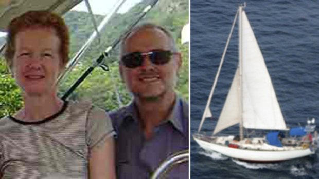 Kidnapped by pirates ...  Paul and Rachel Chandler, and (right) their yacht Lynn Rival.