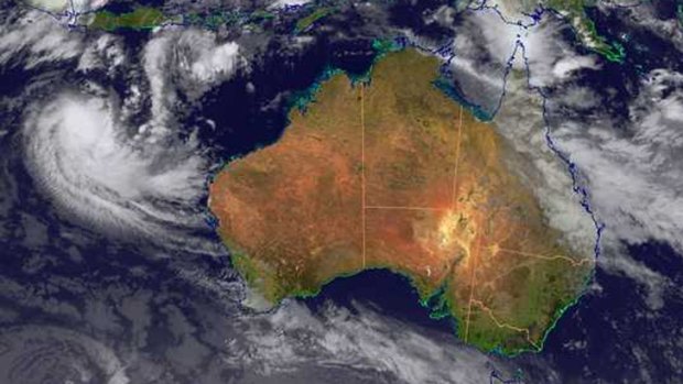 Severe tropical cyclone Victoria off the coast of WA on Wednesday afternoon.