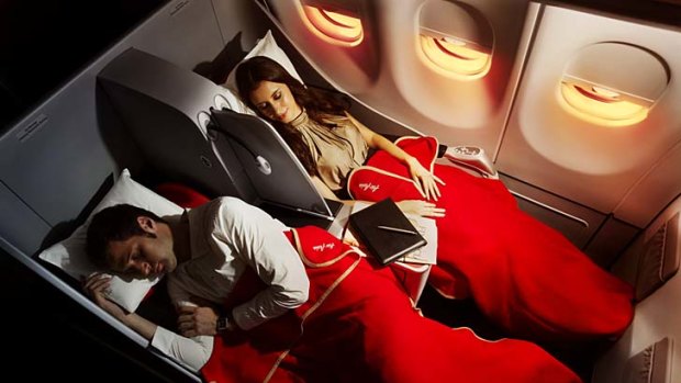 Highlight ... AirAsia's flat-bed seat in premium economy.