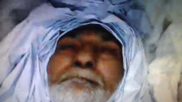 A Skype image of Mr Akram's body transmitted from a laptop computer to the family in Sydney.