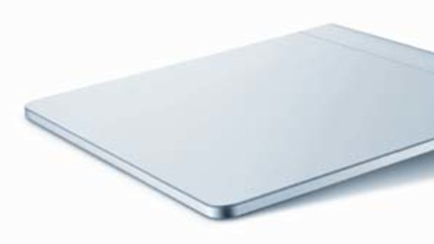 Apple's "Magic Trackpad", a touchpad which allows a user to operate a desktop computer with finger gestures, eliminating the need for a mouse.