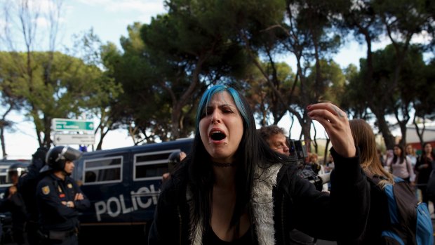 Campaign in vain: Animal rights activists protested outside the nurse's apartment.