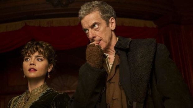 Peter Capaldi and Jenna Coleman in <i>Dr Who</i>.