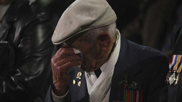 Tears at the Anzac Day dawn service in Sydney.