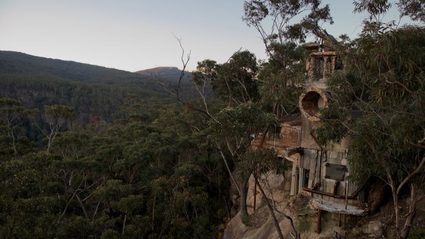 Lionel Buckett has designed and built a cave house on his property in Berambing in the Blue Mountains.