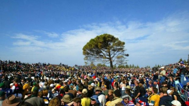 Sacred: Thousands of people gathered at Gallipoli in 2005, where the commemoration took an inappropriate turn. 