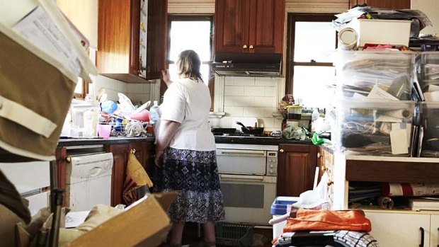 The Melbourne home of compulsive hoarder Kirsty Harris and her husband.