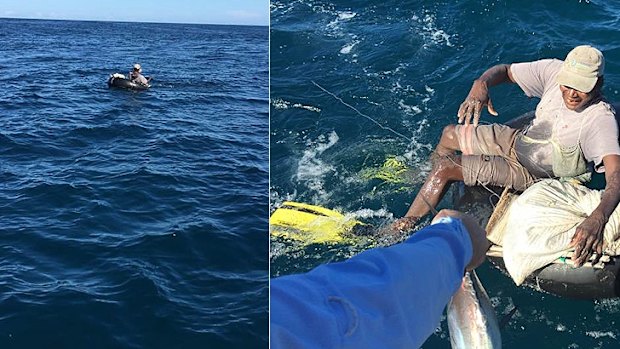 A panned-out shot shows the extent of the fisherman's isolation.