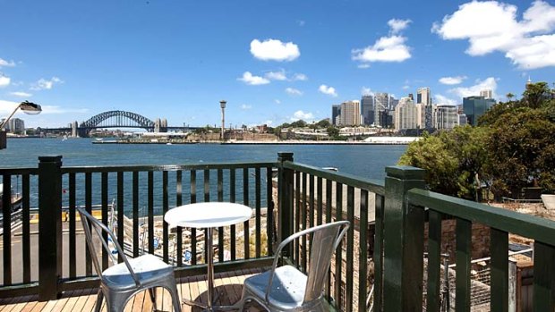 Timeless ... views across the harbour from Balmain wharf apartments.