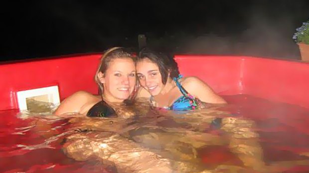 Known to everyone as a "sweetheart" ... Tegan Lloyd (right) with her cousin, Keya Lloyd, in a photo from  her MySpace page.