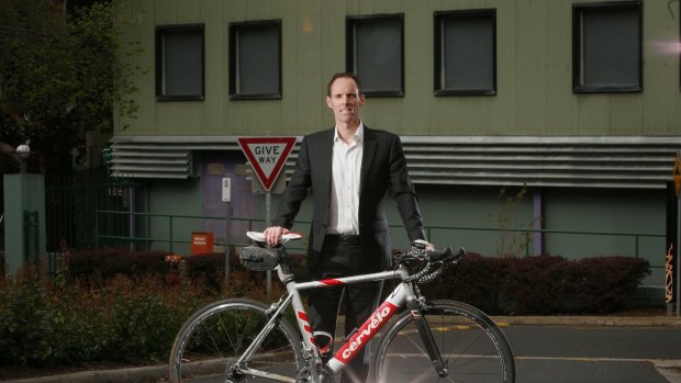 Glenn Seymon with his Cervelo bike, which was stolen from the front of his Pascoe Vale home. 