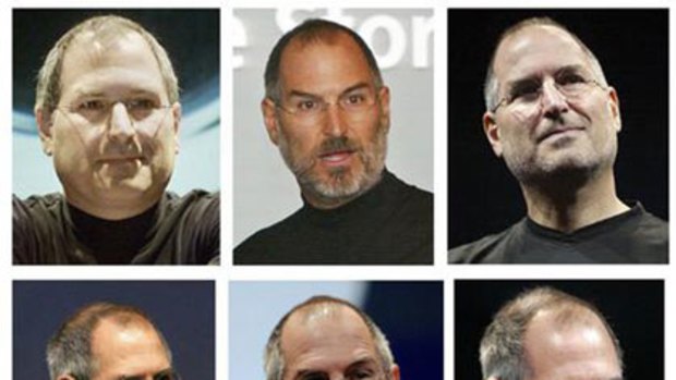 Dramatic weight loss ... Apple CEO Steve Jobs is shown in this combination photo of file photographs dating from July 2000 to September 2008.