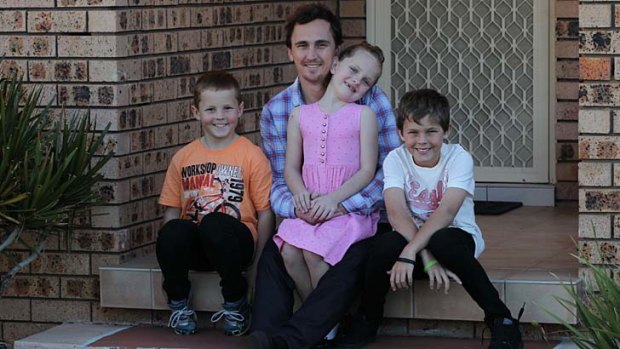 Raising awareness &#8230; Paul Bourke with his children Kai, 8, Maddison, 6, and Josh, 10.