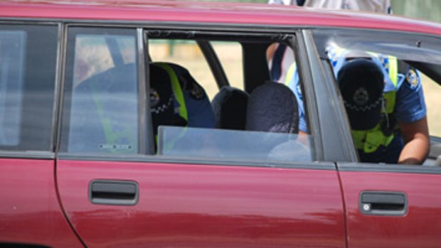 WA police stop and search a car close to Perth airport today.