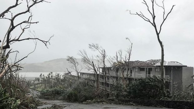 Roofs were stripped bare by the force of Cyclone Debbie at Hamilton Island.
