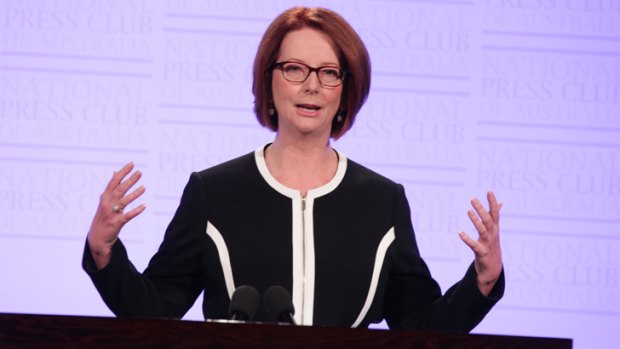 She can see clearly now ... Julia Gillard in <i>those</i> glasses.