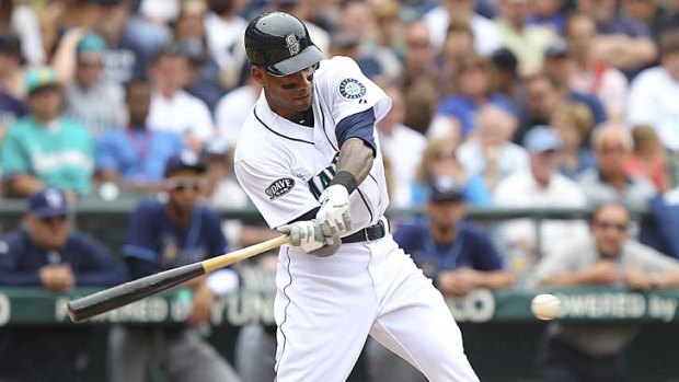 In action ... Greg Halman wasa ranked as the Seattle Mariners' best talent.