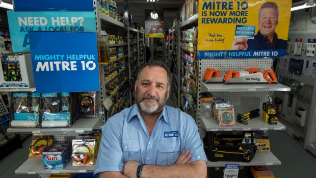 Peter Broderick at his Brighton Mitre 10 store.