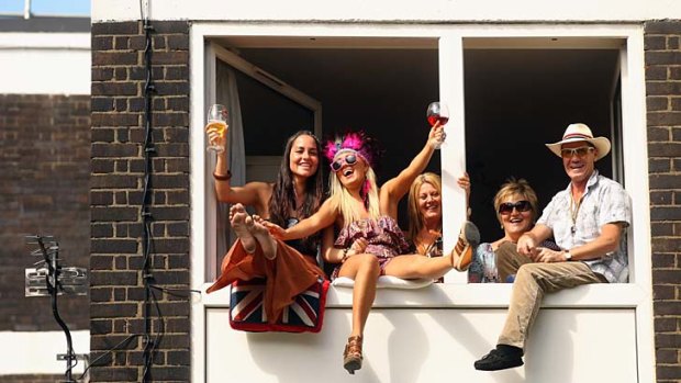 Life's good ... revellers enjoy the Notting Hill Carnival.