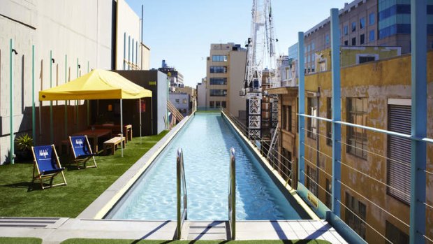 To be refurbished ... the Adelphi's iconic rooftop pool.