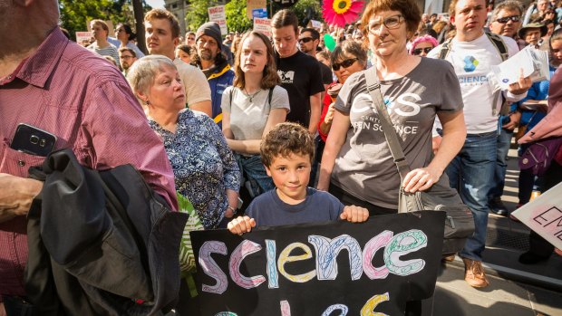 Thousands joined the march for sciences in Melbourne.