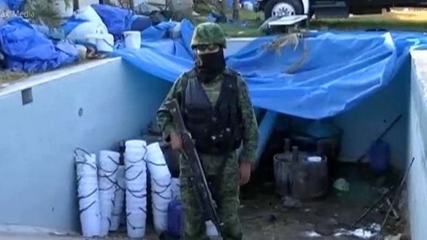 Unedited video shows what Mexican authorities say is a record seizure of 15 tonnes of pure methamphetamine.