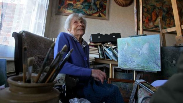 Dedicated: Artist Joyce Meier in her former home/studio in East Melbourne.