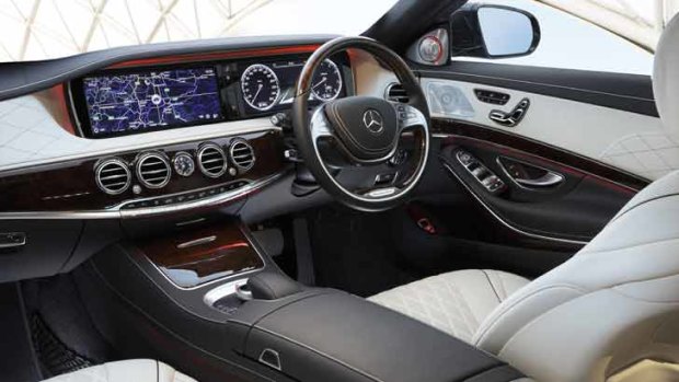 Super-luxe interior dominated by massive centre screen that offers split views.