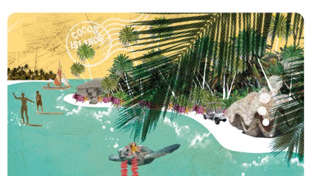Trouble in paradise … the Cocos Islands are in danger of going under, literally. (Illustration by Tanya Cooper)