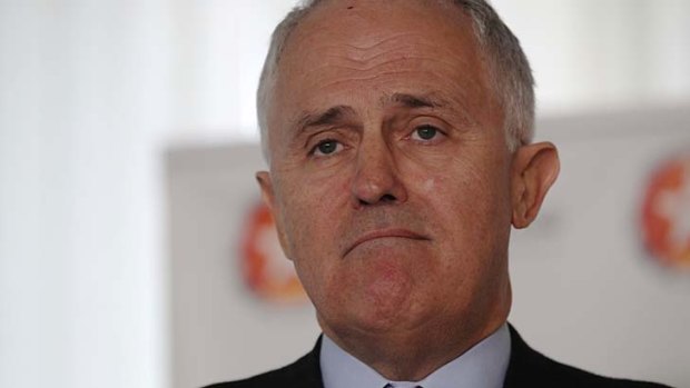 Communications Minister Malcolm Turnbull delivers an address at a charity event in Canberra on Thursday.