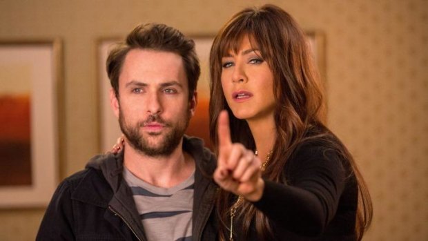 Bossy boots: Dr Julia Harris (Jennifer Aniston) lays down the law to Dale (Charlie Day) in <i>Horrible Bosses 2</i>.