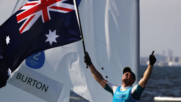 Golden moment: Australia's Tom Burton celebrates. 