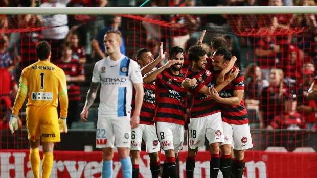 Looking very good: Western Sydney Wanderers impressed in their win over Melbourne City.