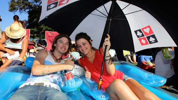 A Sydney couple find a way to keep out the sun.