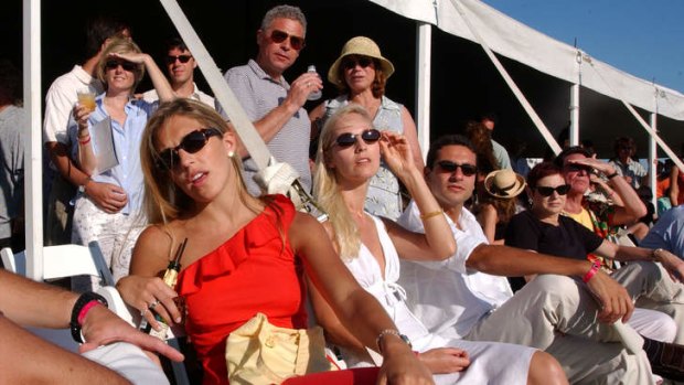 The beautiful people at a polo match in the Hamptons.