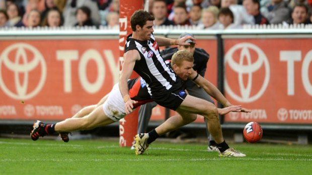 Umpire's call: the incident involving Collingwood's Tyson Goldsack on Anzac Day.