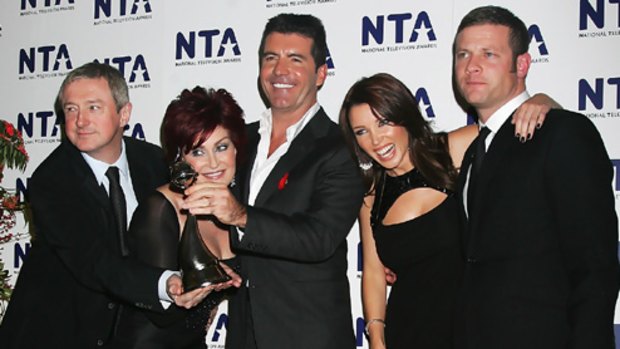 No love lost ... Sharon Osbourne, second left, has blasted former colleague Dannii Minogue. Also pictured, from left to right, are Louis Walsh, Simon Cowell and Dermot O'Leary from The X Factor.