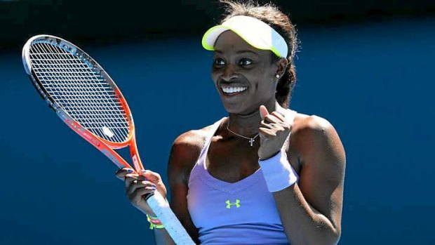 Shock win ... Sloane Stephens has ousted tournament favourite Serena Williams.