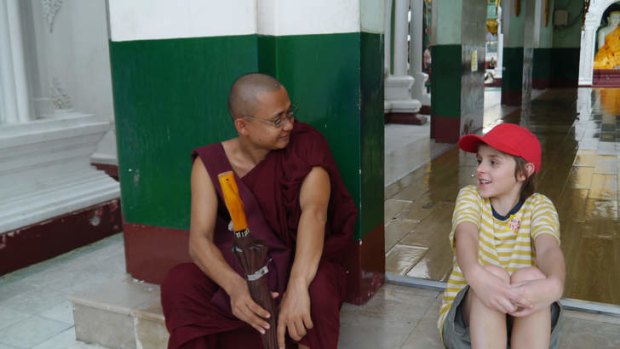 Jack with a monk.